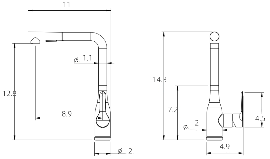 OEM SK-2068X Kitchen Faucet sus 304 Stainless Steel pull out kichen mixer tap 103 