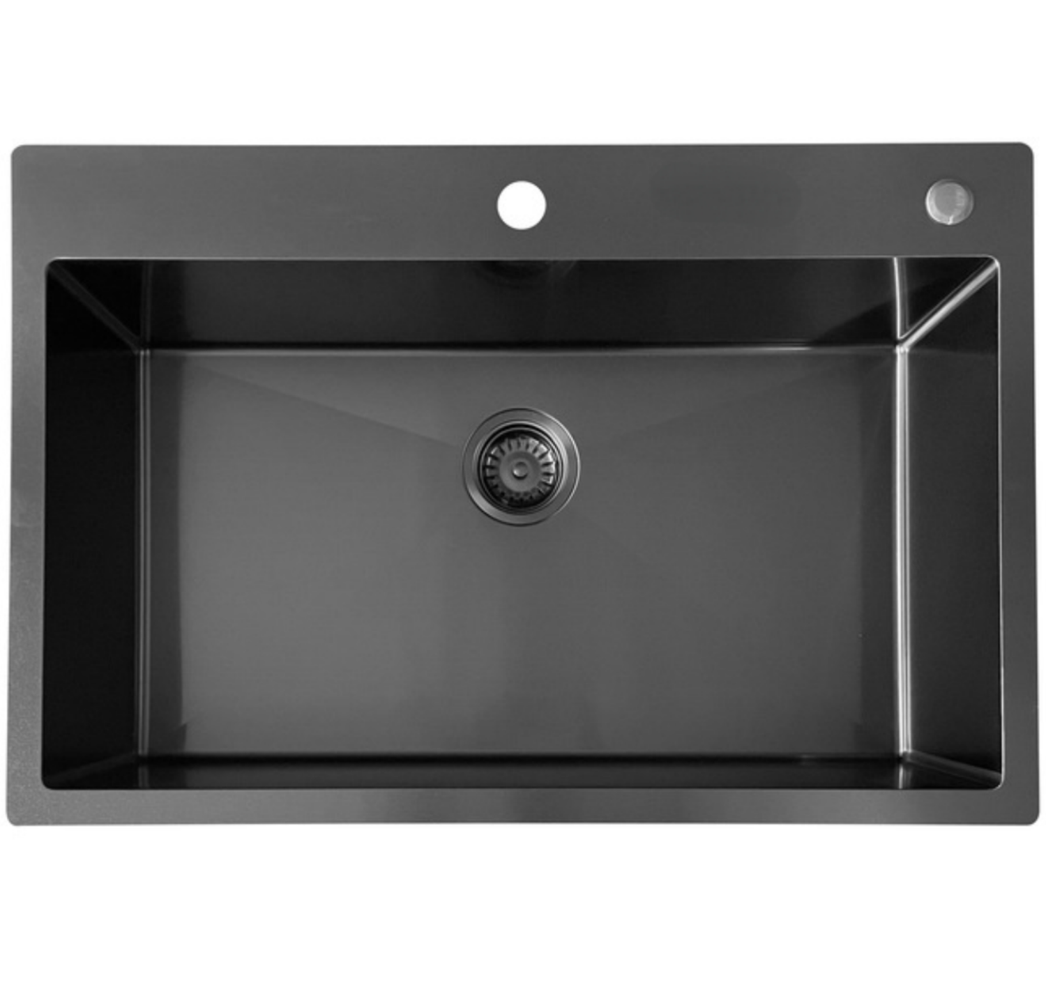 HT3322S(Black) Topmount Single Bowl Stainless Steel Sink For Kitchen