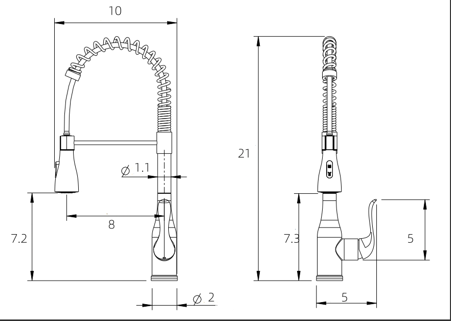 OEM SK-2069CM Kitchen Faucet sus 304 Stainless Steel pull down kichen mixer tap 101 