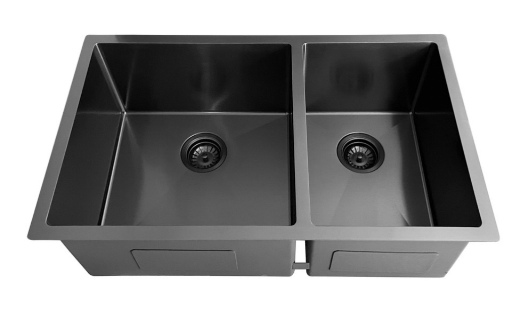 OEM HU3219O(Black) 32* 19* 10 inch handmade undermount double sink bowl stainless steel kitchen sink 