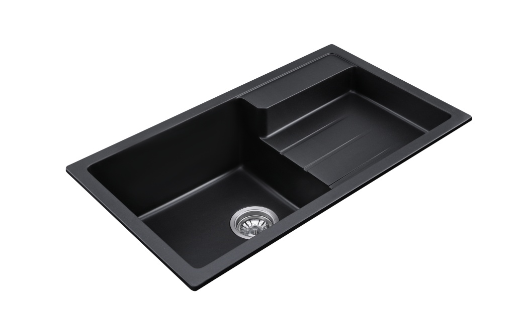 OEM BLM-GT8046SHX 31*18*8 inch topmount/drop-in single sink bowl black quartz sink for kitchen/hotel