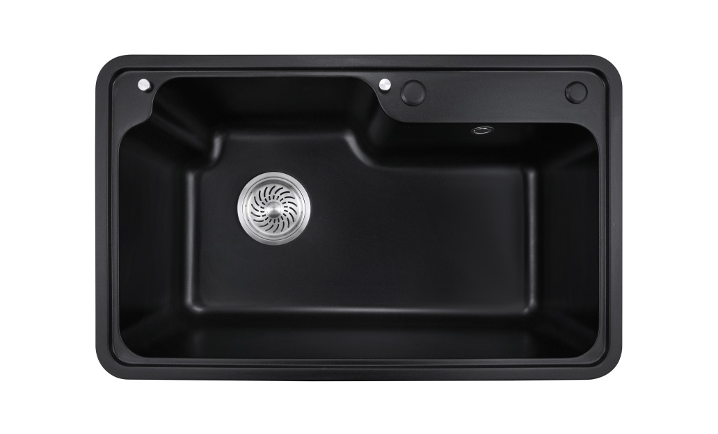 OEM BLM-GT7848SA 31*19*9inch topmount/drop-in single sink bowl black quartz sink for kitchen