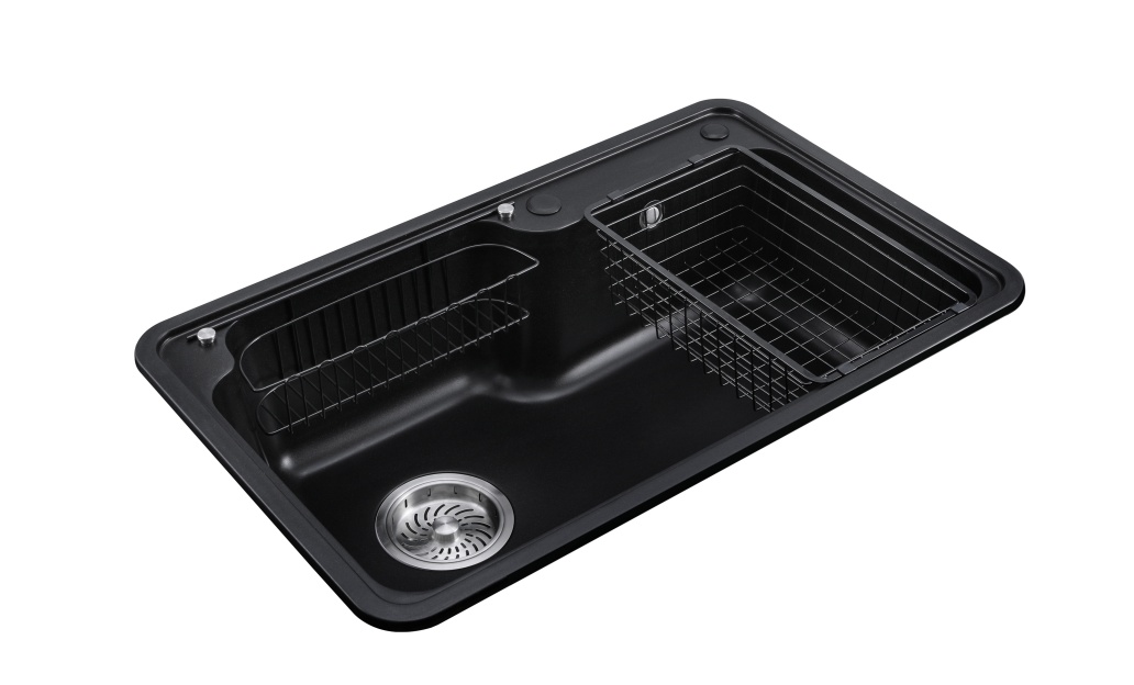 OEM BLM-GT7848SA 31*19*9inch topmount/drop-in single sink bowl black quartz sink for kitchen