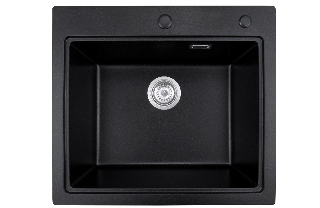 OEM BLM-GT5852S 23*20*8 inch topmount/drop-in single sink bowl black quartz sink for kitchen