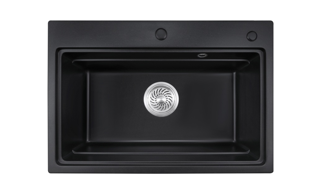 OEM BLM-GT7049S 28*19*8 inch topmount/drop-in single sink bowl black quartz sink for kitchen