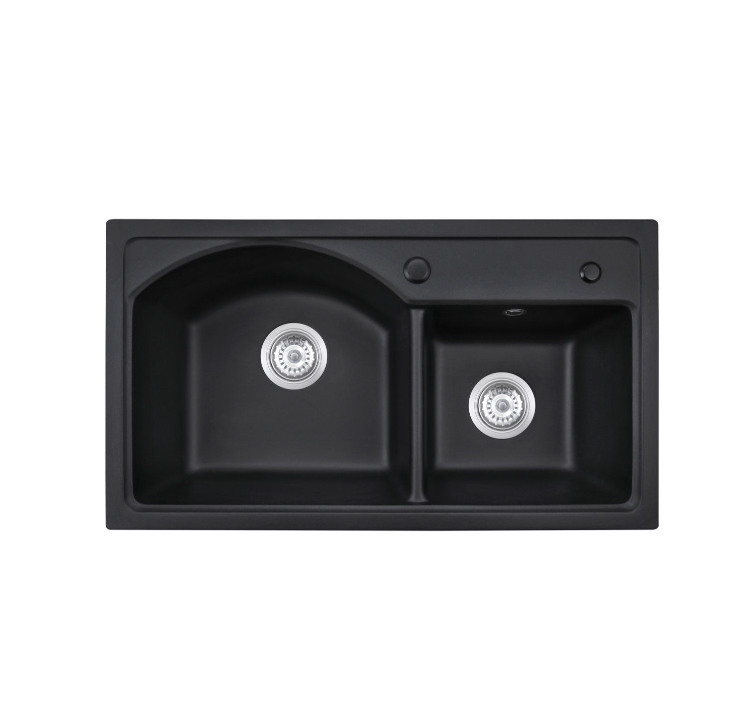 OEM BLM-GT7845D 31*18*9 inch topmount double sink bowls black quartz sink for kitchen