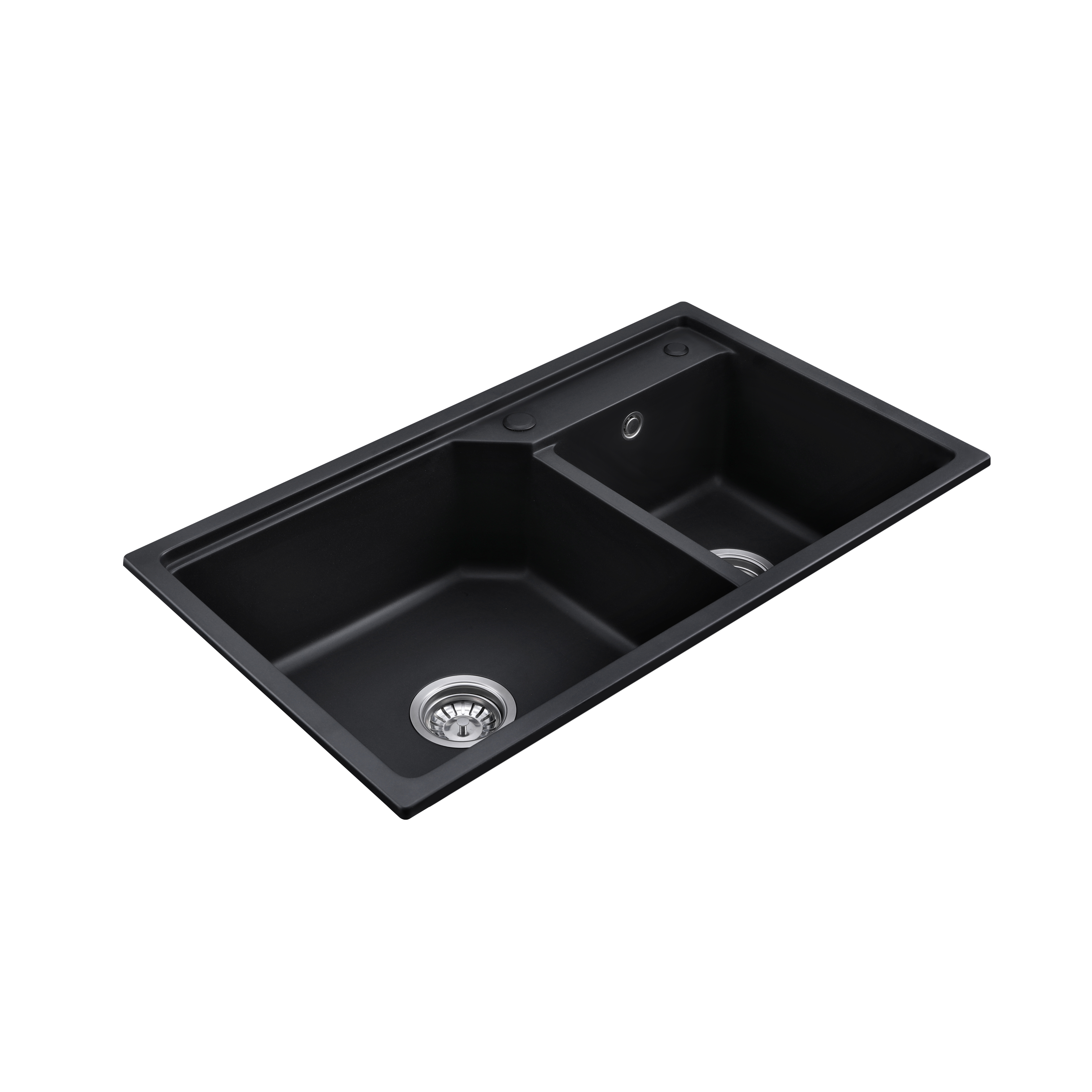 OEM BLM-GT8047D 31*19*9 inch topmount double sink bowls black quartz sink for kitchen